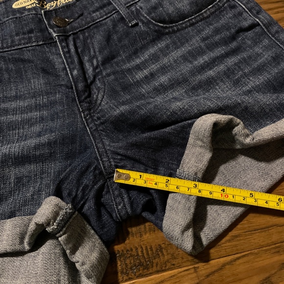 Old Navy low rise jean shorts Boyfriend fit dark blue denim size 0 - Picture 5 of 7